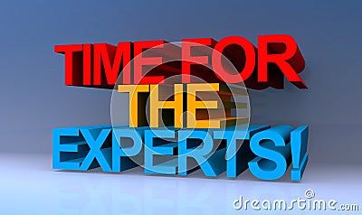 Time for the experts on blue Stock Photo