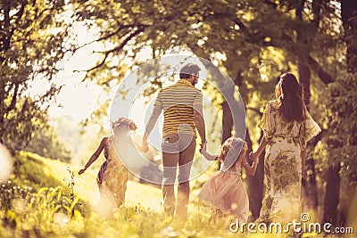 Time for family. Spring season. Stock Photo