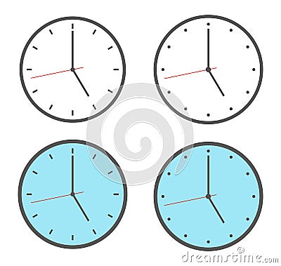 Time five o clock watch Vector Illustration