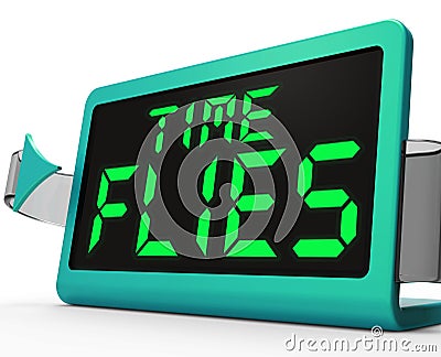 Time Flies Clock Means Busy And Goes By Quickly Stock Photo