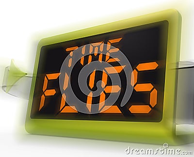 Time Flies Digital Clock Means Busy And Goes By Quickly Stock Photo