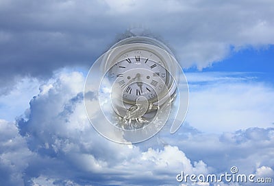 time flies to end of world metaphor Stock Photo