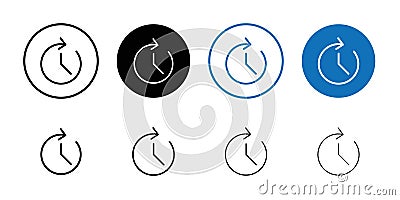 Time forward icon Outline vector for web ui Vector Illustration