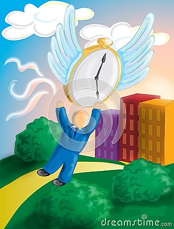 Time is getting away Vector Illustration