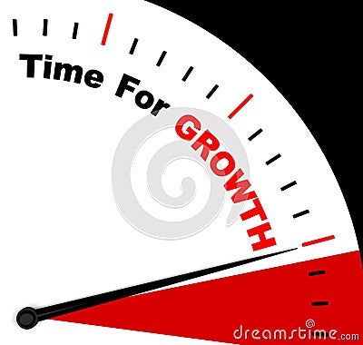 Time For Growth Message Representing Increasing Or Rising Stock Photo