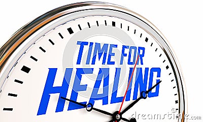 Time for Healing Clock Get Better Physical Mental Health 3d Illustration Stock Photo