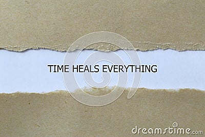 time heals everything on white paper Stock Photo