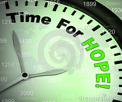 Time for hope concept icon means to wish or desire and anticipate - 3d illustration Cartoon Illustration