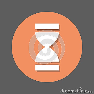 Time, Hourglass flat icon. Round colorful button, circular vector sign with shadow effect. Flat style design. Vector Illustration