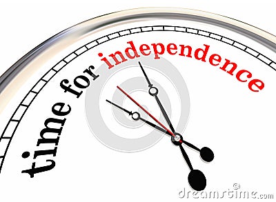 Time for Independence Clock Go Alone Self Employed Stock Photo