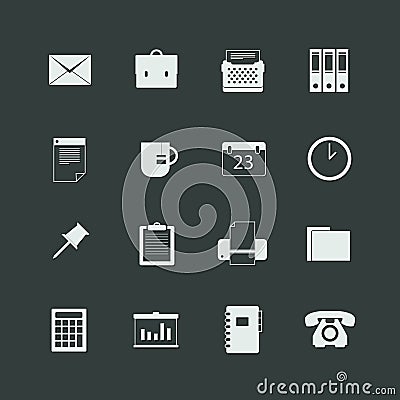 Time keeping and office icons Vector Illustration