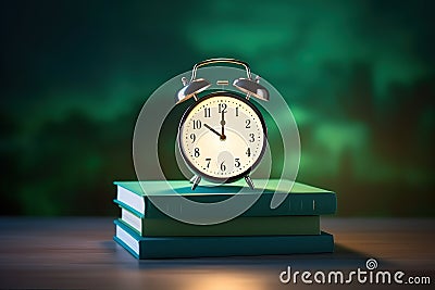 Time and knowledge. Conceptual background. Generative AI Stock Photo