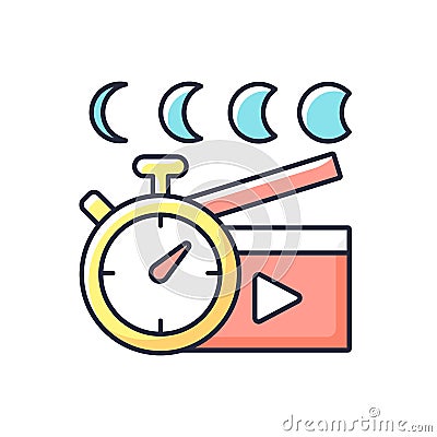 Time lapse videos RGB color icon Vector Illustration