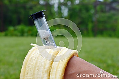 Time leaves back. Loss of time Stock Photo