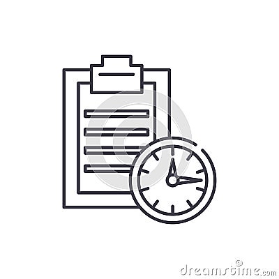 Time limit line icon concept. Time limit vector linear illustration, symbol, sign Vector Illustration