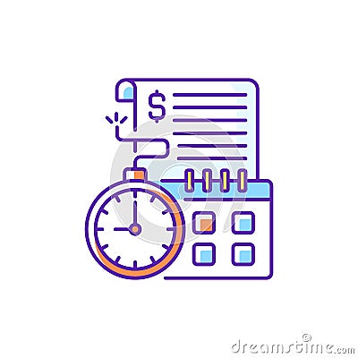 Time limit RGB color icon Cartoon Illustration