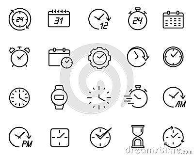 Time line icon set, schedule and data symbol Vector Illustration