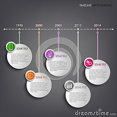 Time line info graphic round template background Vector Illustration