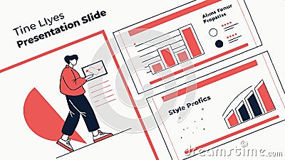 Time lines presentation slide, business data, infographic template, chart vector design Generative AI Vector Illustration
