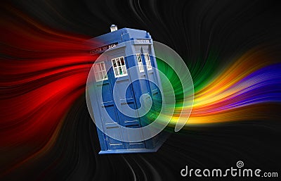 Time lord doctor who space travel tardis vortex black hole Stock Photo