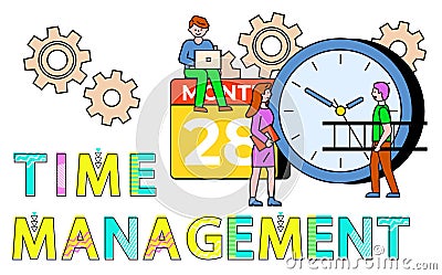 Workers Time Management and Consulting Vector Vector Illustration