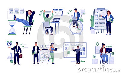 Time management. Business people planning work process. Employees have workflow strategy. Organization productive Stock Photo