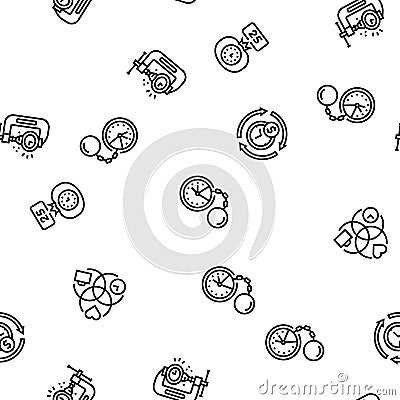 time management clock work seamless pattern vector Vector Illustration