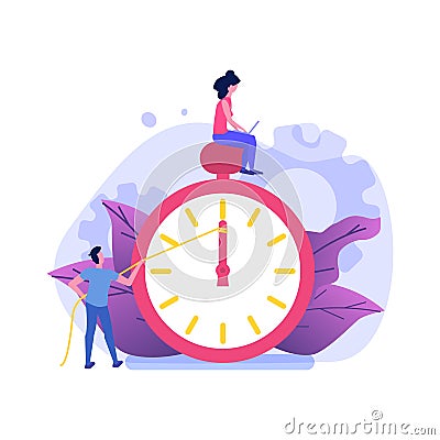 Time management concept, Business scheduling app. Vector Illustration