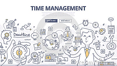 Time Management Doodle Concept Vector Illustration