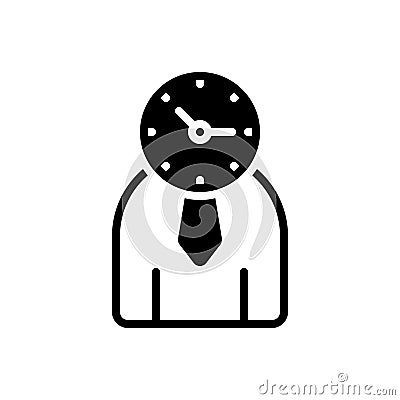 Black solid icon for Time Management, monograph and manage Vector Illustration