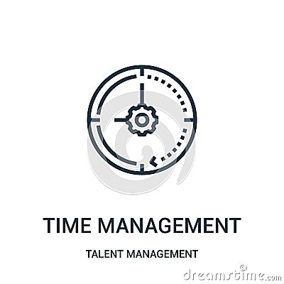 time management icon vector from talent management collection. Thin line time management outline icon vector illustration Vector Illustration