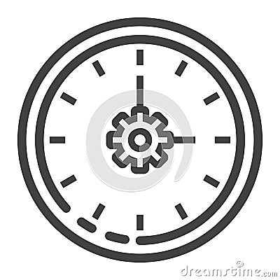 Time Management line icon, seo and development Vector Illustration