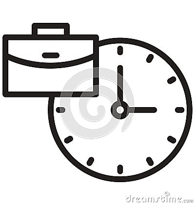 Time Management line isolated vector icon can be easily modified and edit Vector Illustration
