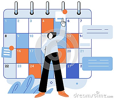Time management. Occupation and economy rely on efficient time management practices Vector Illustration