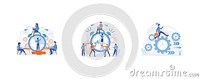 Time management Organization of process. quick reaction awakening, Vector Illustration