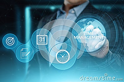 Time management project efficiency strategy goals business technology internet concept Stock Photo