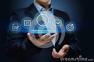 Time management project efficiency strategy goals business technology internet concept Stock Photo