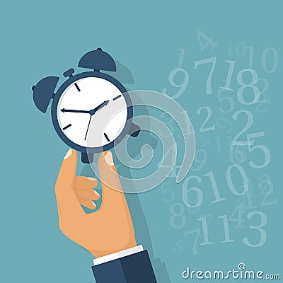 Time manager, control. Vector Illustration