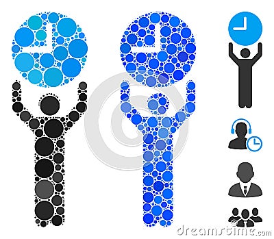 Time Manager Mosaic Icon of Round Dots Vector Illustration