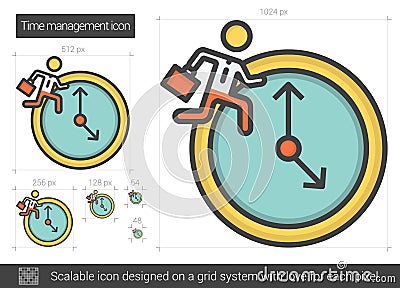 Time managment line icon. Vector Illustration