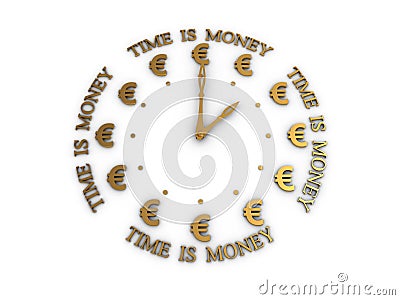 The time is money. 3D image on white background Stock Photo