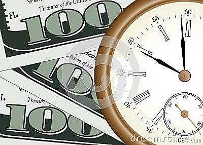 Time - money Vector Illustration