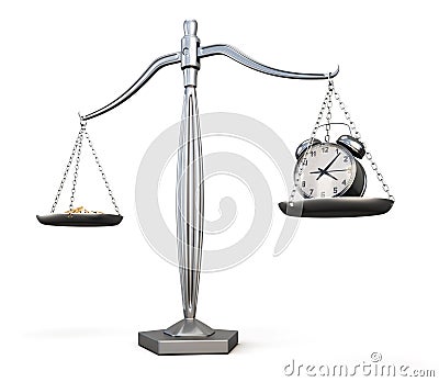 Time is money. Business concept. 3d. Cartoon Illustration