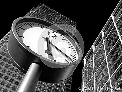 Time is Money in Canary Wharf, London Editorial Stock Photo