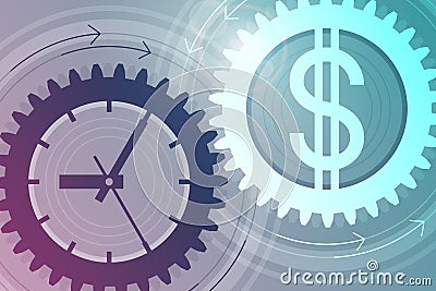 Time and money. Concept of successful business Vector Illustration