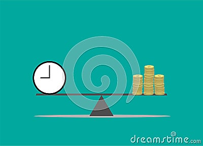 Time is money concept Vector Illustration