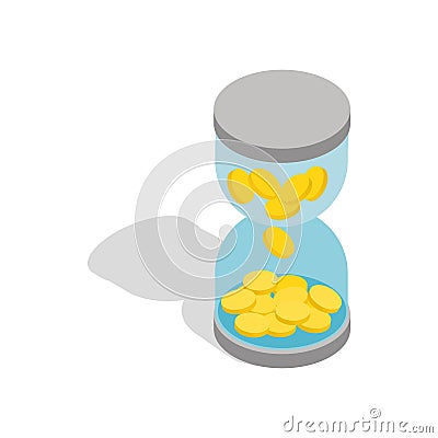 Time is money icon, isometric 3d style Vector Illustration