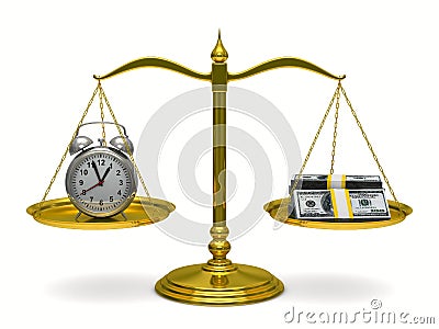 Time is money. Isolated 3D Stock Photo