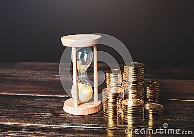 Time and money. Savings and investments. Retirement funds. ROI. Accounting and audit. Earnings and expenses. Deposit. Mortgage Stock Photo