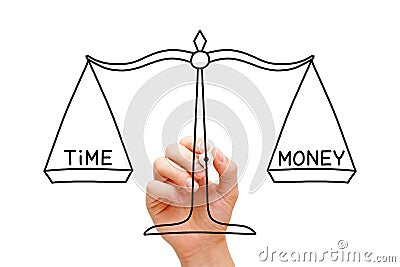 Time Money Scale Concept Stock Photo